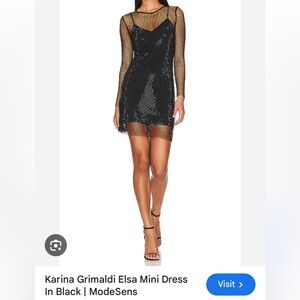 Karina Grimaldi Black Sequin Mini Dress